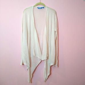 *FINAL*Vera Wang White Mesh Cardigan w. Pockets